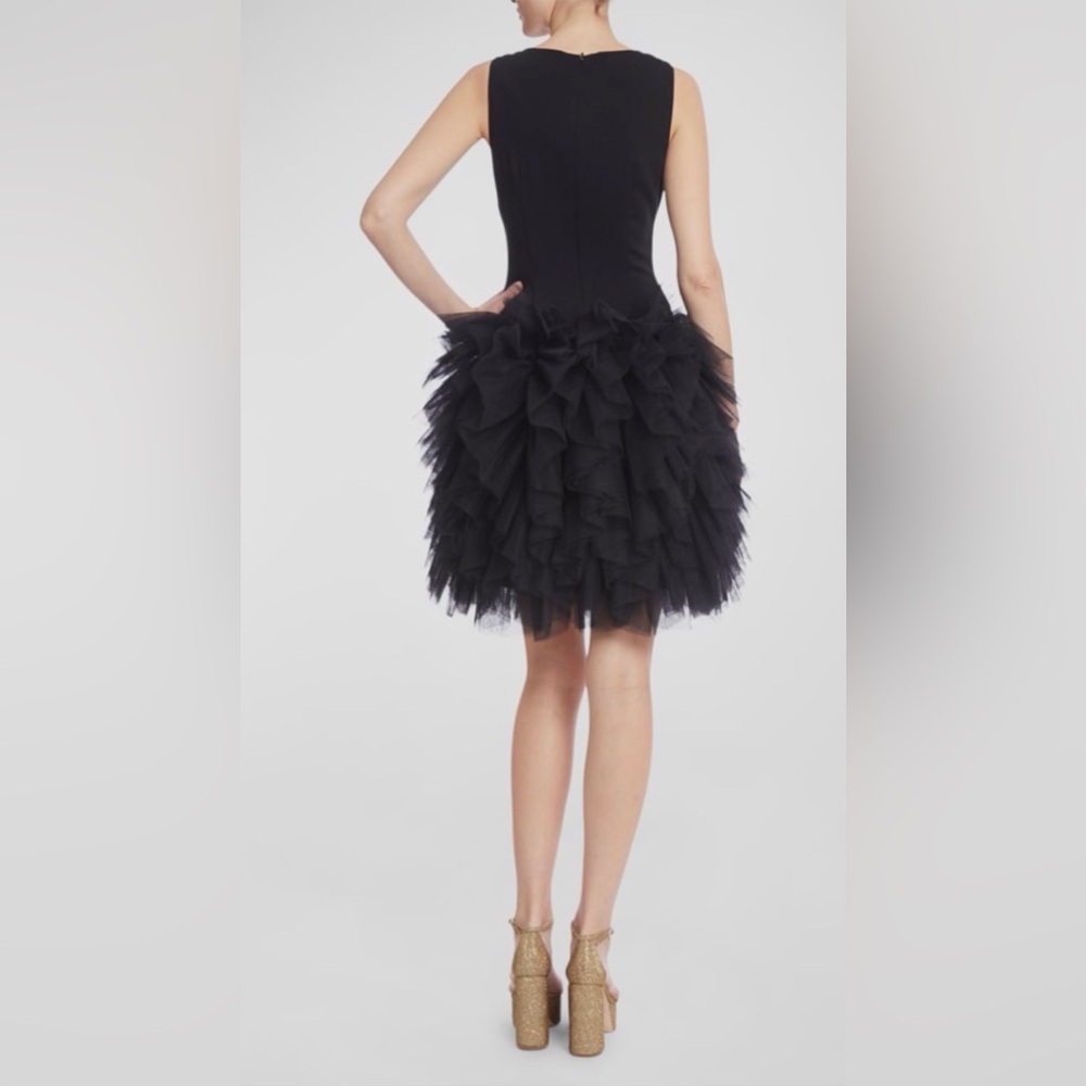 NWOT Badgley Mischka Dress Cocktail Evening Wedding Pageant Sz 8 Tulle Ruffle - Picture 5 of 7